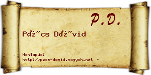 Pécs Dávid névjegykártya