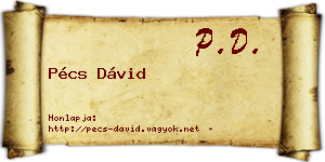 Pécs Dávid névjegykártya