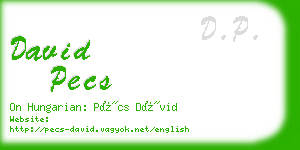 david pecs business card